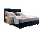 Manželská posteľ 140 cm Harlan (tmavomodrá) (s roštom, matracom a úl. priestorom)