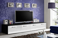 TV stolík/skrinka Deon 23 ZW DU (čierna + lesk biely)