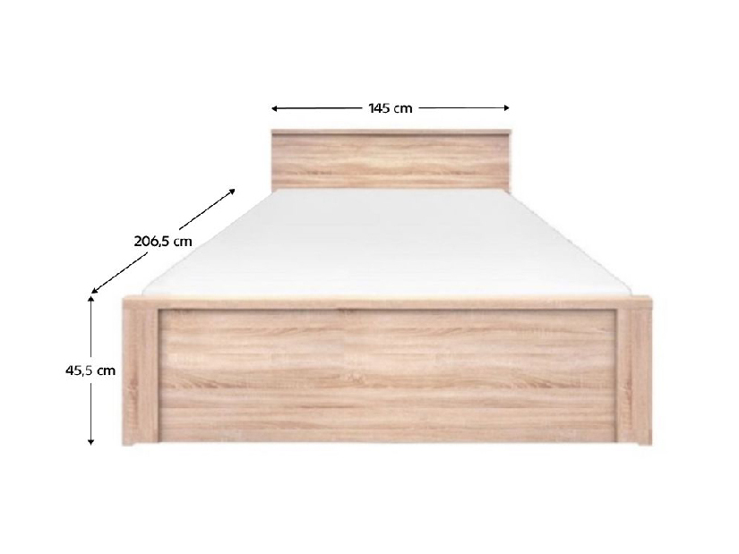 Manželská posteľ 140 cm Topta Typ 44 140 (dub sonoma)