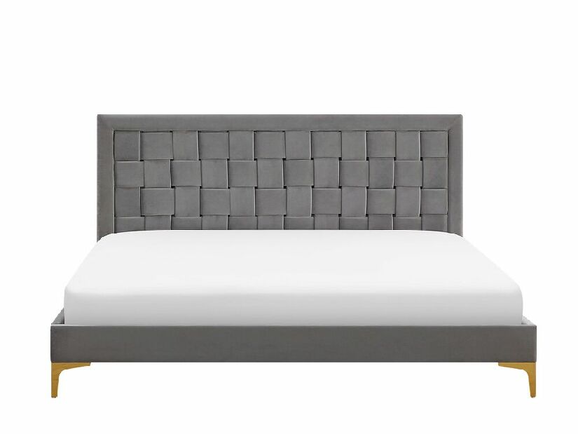 Manželská posteľ 180 cm LIMO (polyester) (šedá) (s roštom)