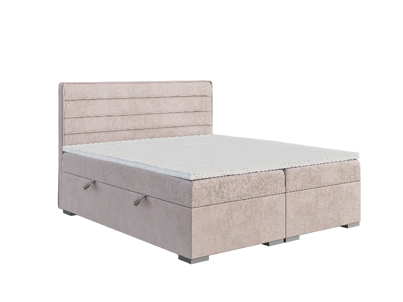 Kontinentálna posteľ 180 cm Benio (svetlofialová) (s matracom a úl. priestorom)