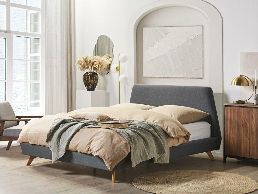Manželská posteľ 160 cm VENITO (s roštom) (sivá)