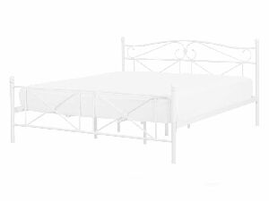 Manželská posteľ 140 cm RANDEZ (kov) (biela) (s roštom)