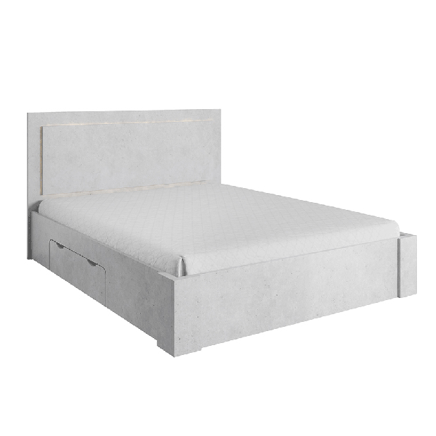 Manželská posteľ 160 cm Atalen (sivý betón) (s úl. priestorom)