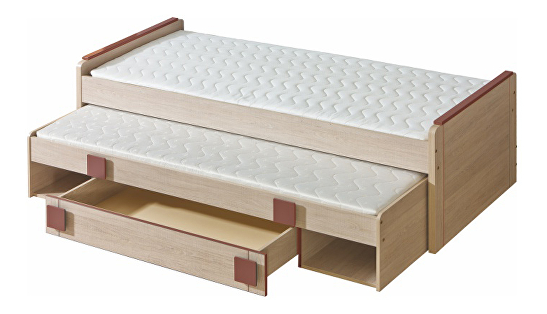 Rozkladacia posteľ 80 cm Umi G 16 hnedá (s roštom)