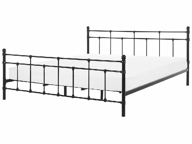 Manželská posteľ 180 cm LUXO (s roštom) (čierna)