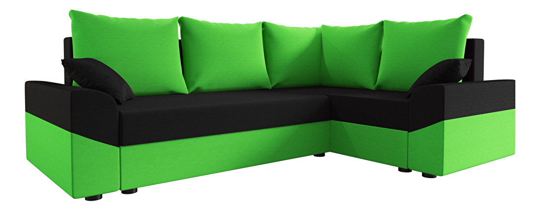 Rohová sedacia súprava Dusk Plus (zelená + čierna) (P)