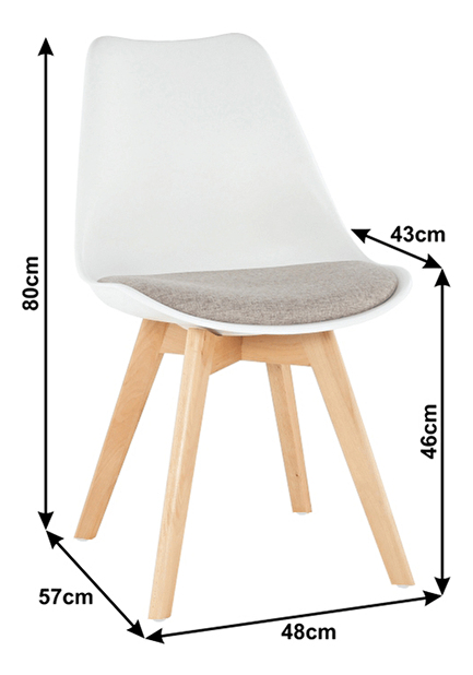 Jedálenská stolička Ambany (biela + béžová)