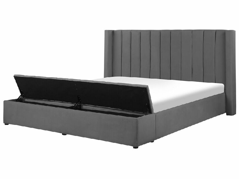 Manželská posteľ 180 cm NAIROBI (textil) (sivá) (s roštom) *výpredaj