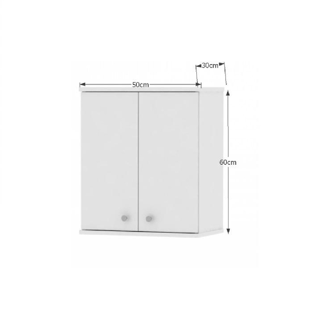 Kúpeľňová skrinka na stenu Tarika Si08 2D biela *výpredaj