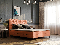 Manželská posteľ Boxspring 180 cm Molera (oranžová) (s úložným priestorom)