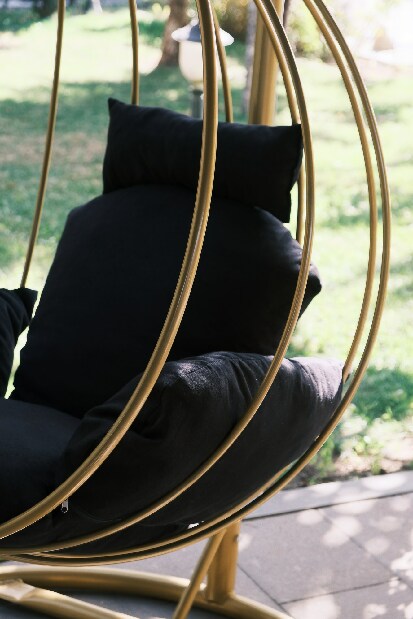 Záhradná hojdacia stolička Druket (zlatá + čierna)