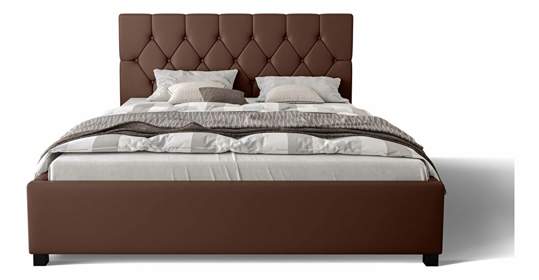 Manželská posteľ 160 cm Sylvie (hnedá) (s roštom a úložným priestorom)