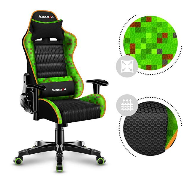 Detská herná stolička Rover 6 (čierna + zelená)