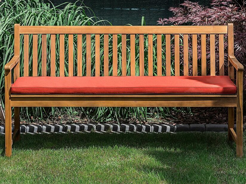Záhradná lavica 160 cm VESTFOLD (drevo) (tmavočervený podsedák)