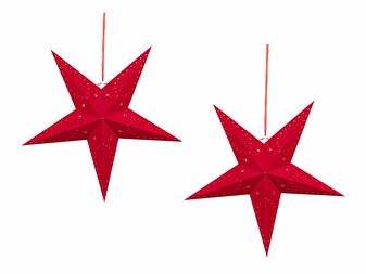 Set 2 ks závesných hviezd 45 cm Monti (červená)