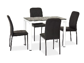 Jedálenský stôl 100 cm Damion (čierna + biela) (pre 4 osoby)