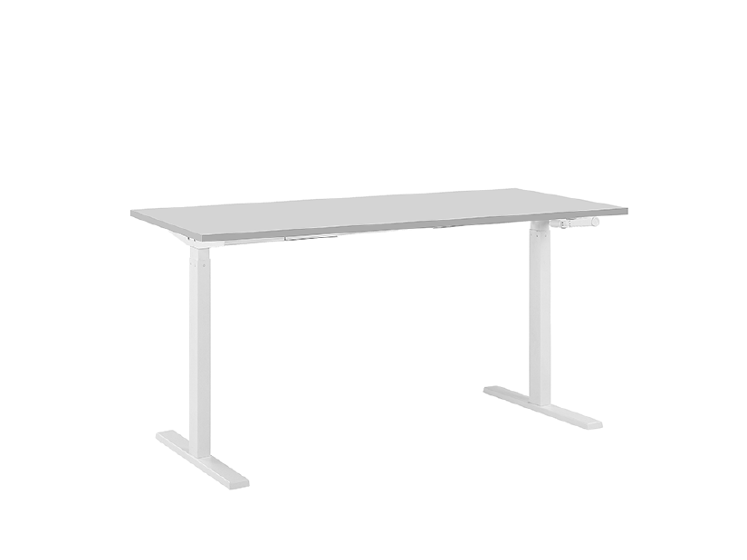 Písací stôl DESIRA II (130x72 cm) (sivá + biela) (manuálne nastaviteľný)