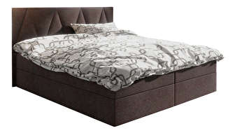 Manželská posteľ  Boxspring 140 cm Fade 3 (tmavohnedá) (s matracom a úložným priestorom)