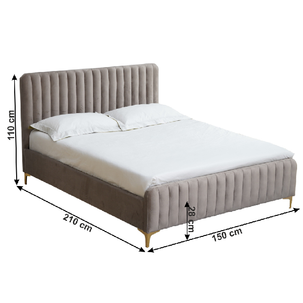 Manželská posteľ 140 cm Karilla (sivohnedá) (s roštom) *bazár