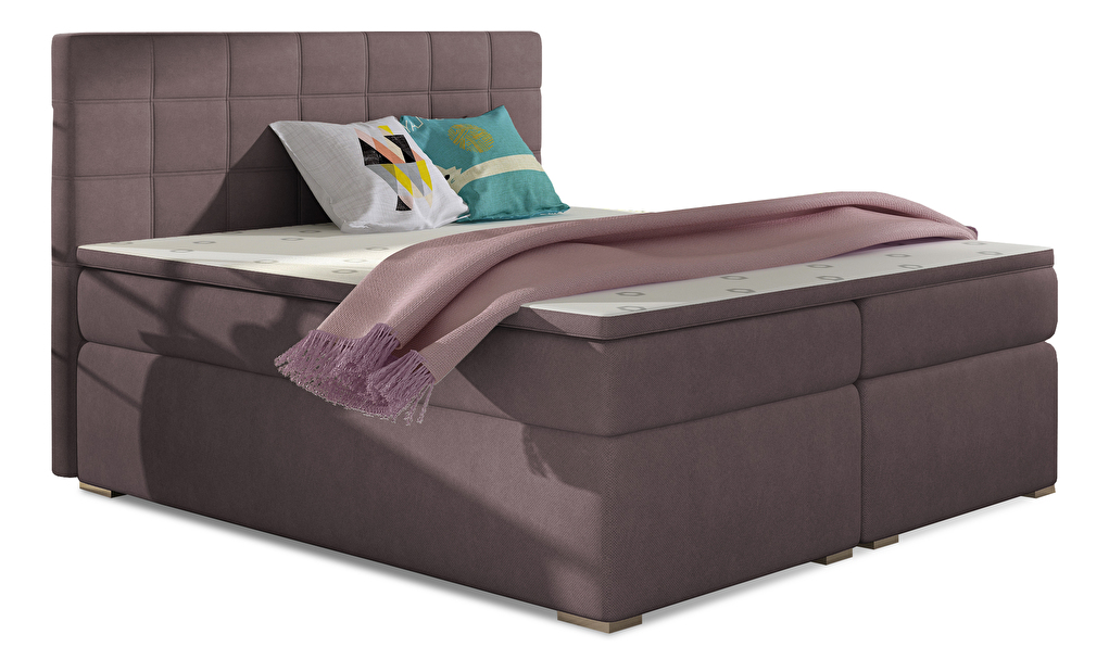 Kontinentálna posteľ 160 cm Abbie (ružová) (s matracmi)