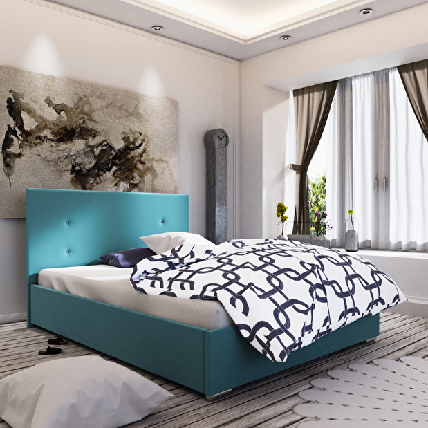 Manželská posteľ 160 cm Foxxie 3 (modrá)