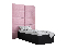 Jednolôžková posteľ s čalúneným čelom 90 cm Brittany 1 (čierna matná + ružová) (s roštom)