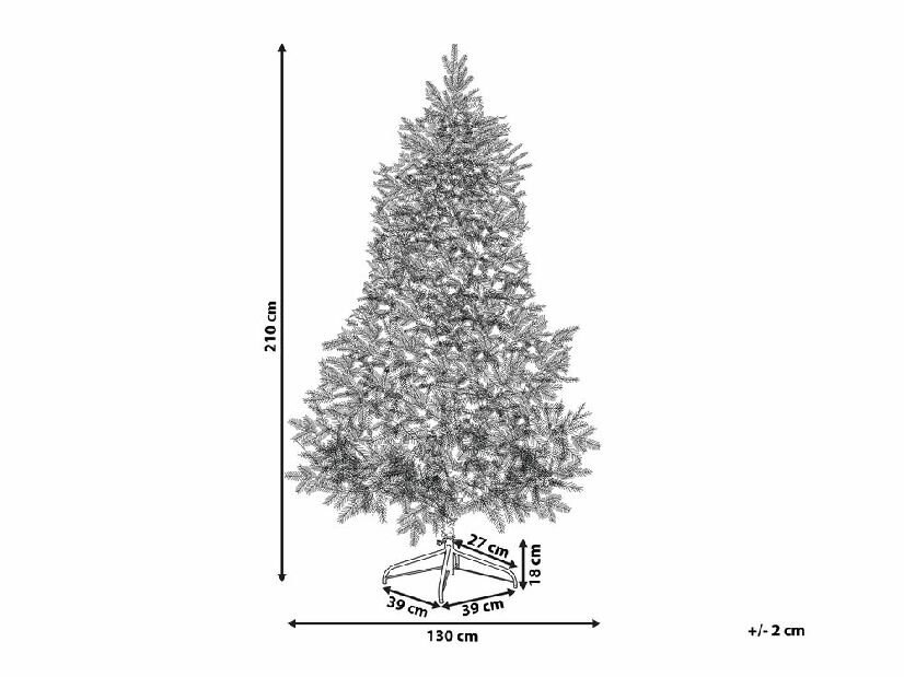 Umelý vianočný stromček 210 cm TOMMO (biela)