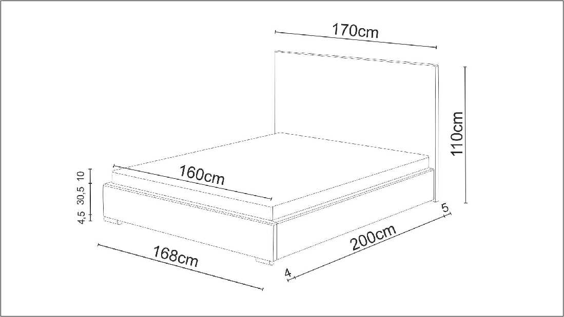 Manželská posteľ 160 cm Foxxie 3 (sivá)