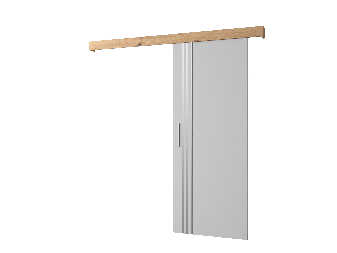 Posuvné dvere 90 cm Sharlene VI (biela matná + dub artisan + strieborná)