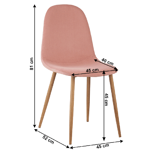 Jedálenská stolička Angelique (ružová + buk)