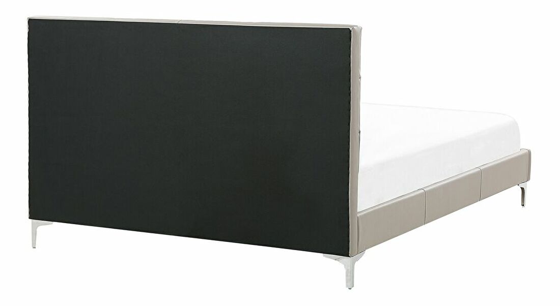 Manželská posteľ 140 cm AMART (sivá) (ekokoža) (s roštom)