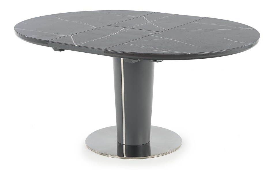 Jedálenský stôl Roder (sivý mramor + tmavosivá) (pre 4 až 6 osôb)