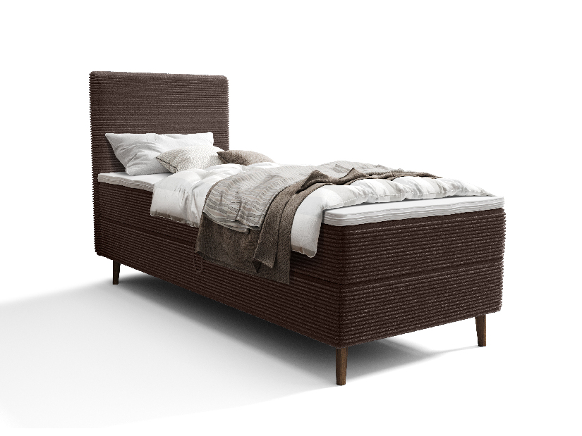 Jednolôžková posteľ 90 cm Napoli Comfort (hnedá) (s roštom, s úl. priestorom)
