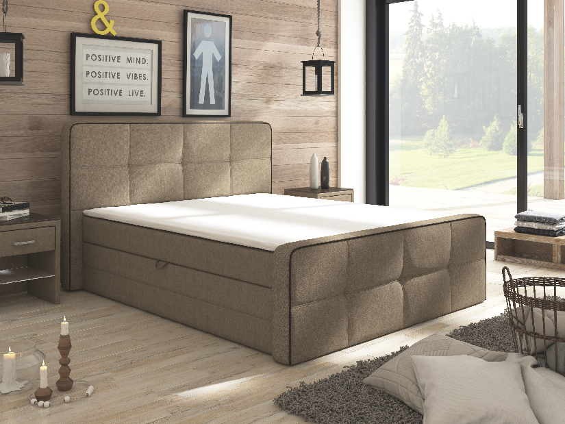 Manželská posteľ Boxspring 180 cm Paradise (s matracmi a úl. priestorom)