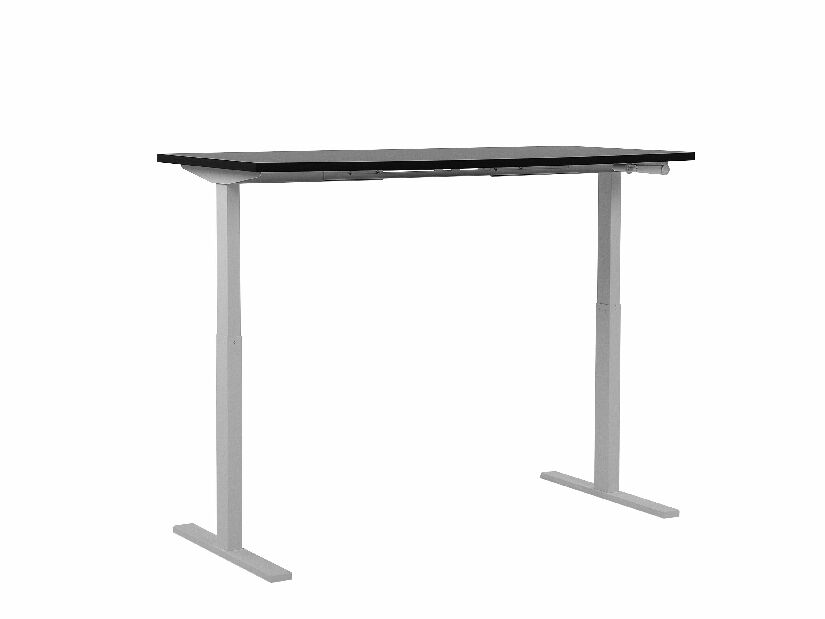 Písací stôl UPPER II (130 x 72 cm) (MDF) (čierna + biela) (manuálne nastaviteľný)