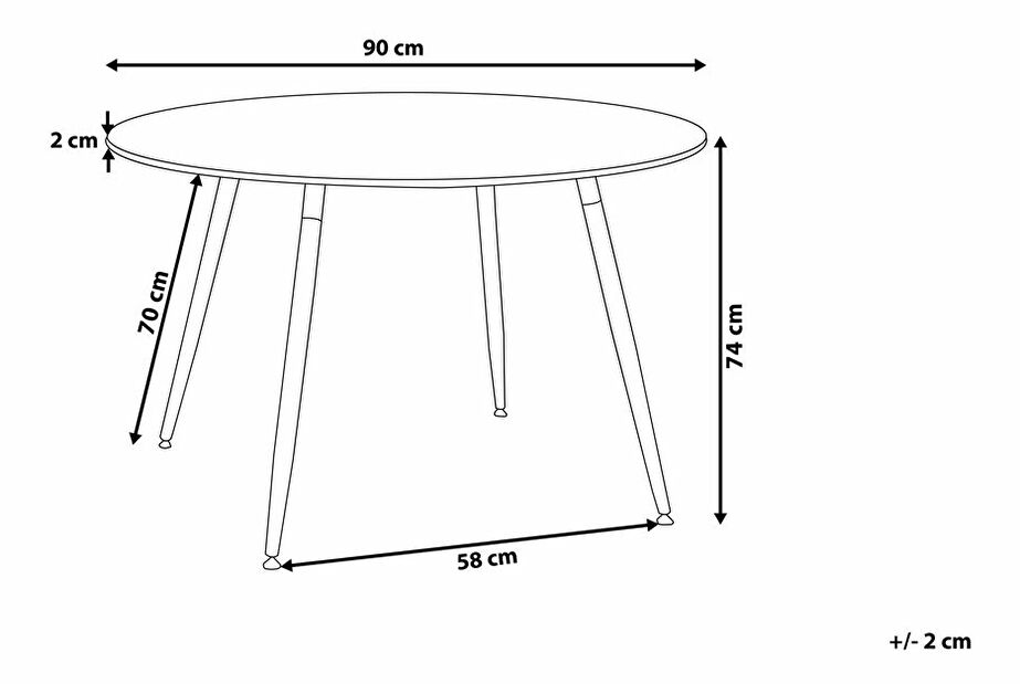 Jedálenský stôl Bono 90 (pre 4 osoby) (biela)