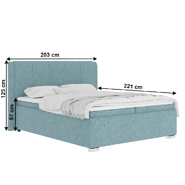 Manželská posteľ Boxspring 180 cm Larienna (mentolová) (s matracom a úl. priestorom)