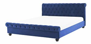 Manželská vodná posteľ 180 cm Alexandrine (modrá) (s roštom a matracom)