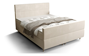 Manželská posteľ Boxspring 160 cm Flu Plus Comfort (svetlobéžová) (s matracom a úložným priestorom)