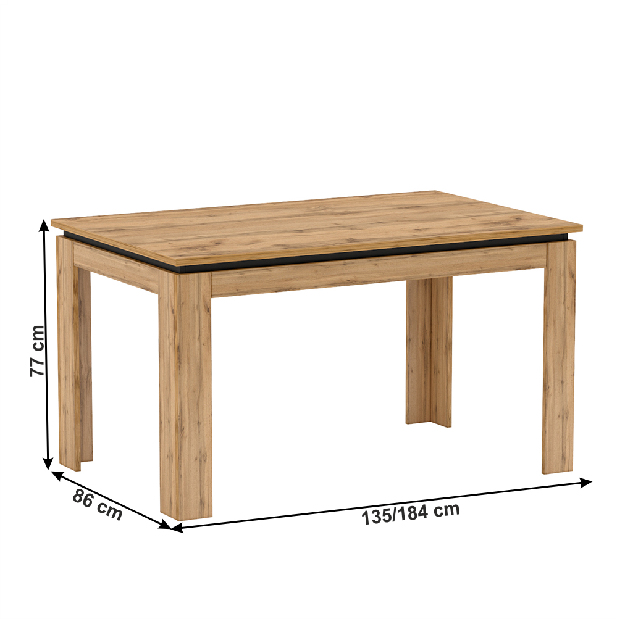 Jedálenský stôl Toriana S (pre 4 až 8 osôb) (dub wotan) *výpredaj