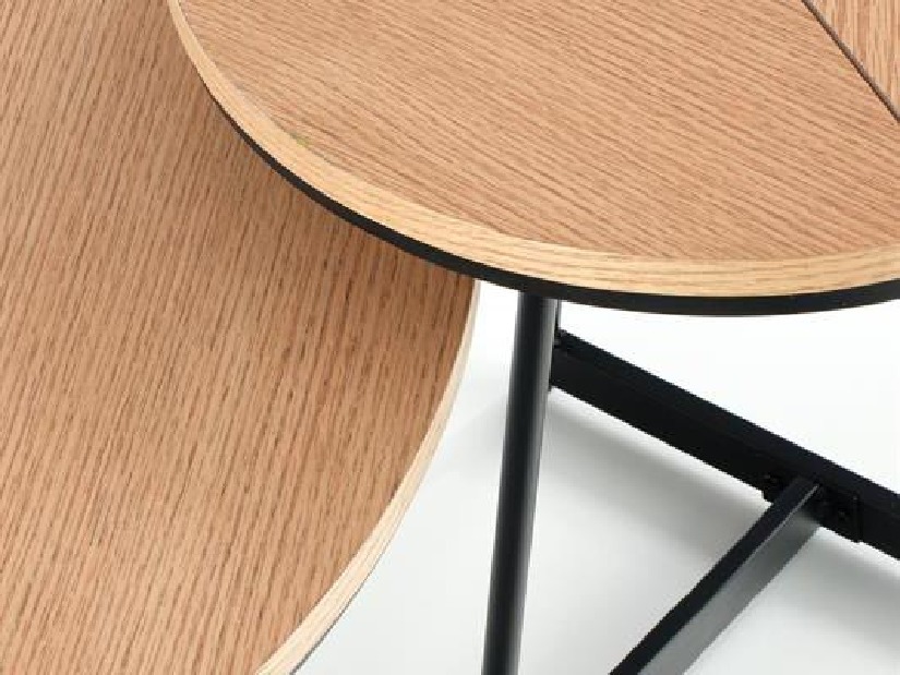 Konferenčný stolík Kami (prirodné drevo + čierna)
