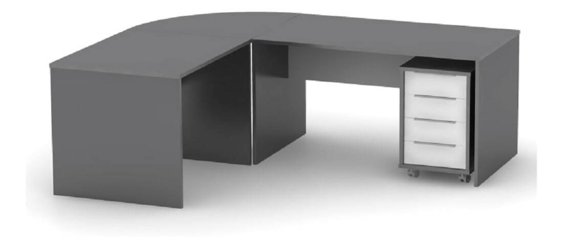 Písací stôl Hamila NEW TYP 16 (grafit + biela)