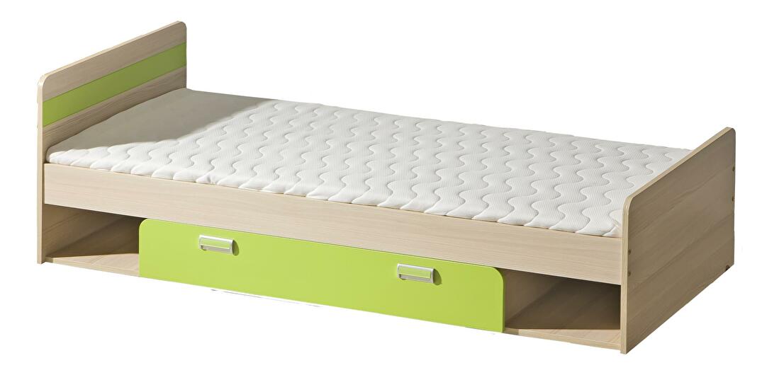 Jednolôžková posteľ 80 cm Lavendon L13 (s roštom) (zelená)