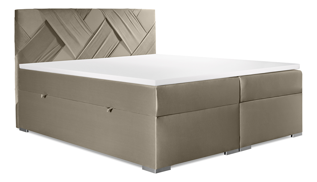 Manželská posteľ Boxspring 160 cm Melo (zlatá) (s úložným priestorom)