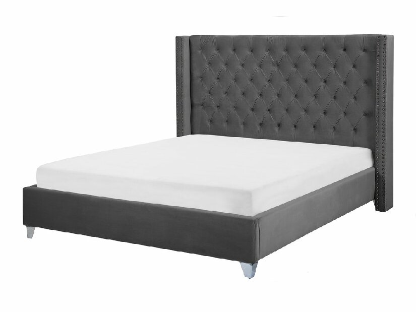 Manželská posteľ 180 cm LUBECK (s roštom) (sivá) *výpredaj