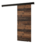 Posuvné dvere 90 cm Sharlene I (drevo old style + čierna matná + čierna) (bez samozatvárača dverí) *bazár