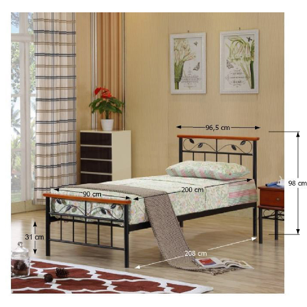 Jednolôžková posteľ 90 cm Svoris (s roštom)