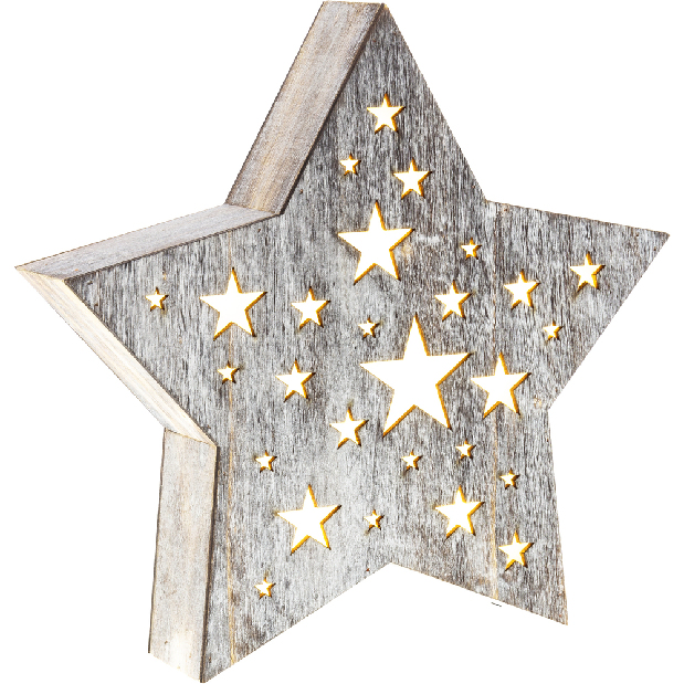 Vianočná drevená hviezda Retlux RXL 347