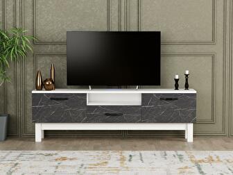 TV stolík/skrinka Kedime (biela + čierna) 